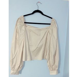 NA-KD Balloon Sleeve Crop Blouse